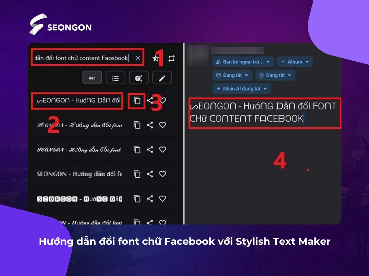 Chuyển đổi font chữ và dán nội dung mới lên Facebook