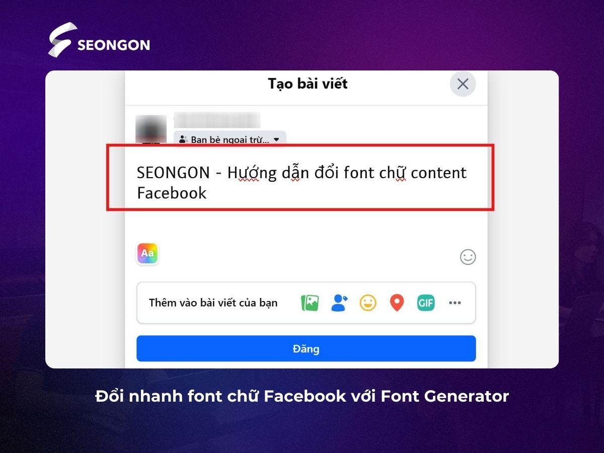 Dán nội dung mới lên Facebook