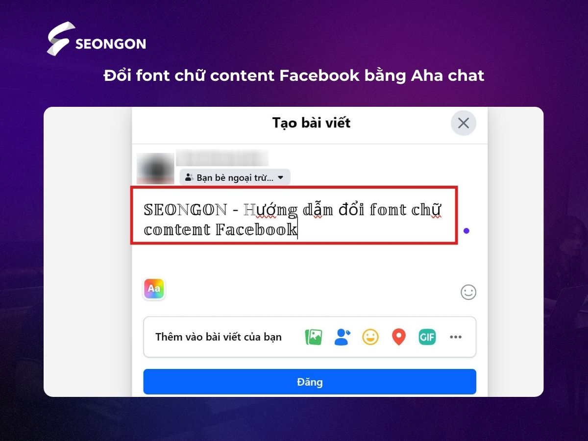 Dán nội dung mới lên Facebook