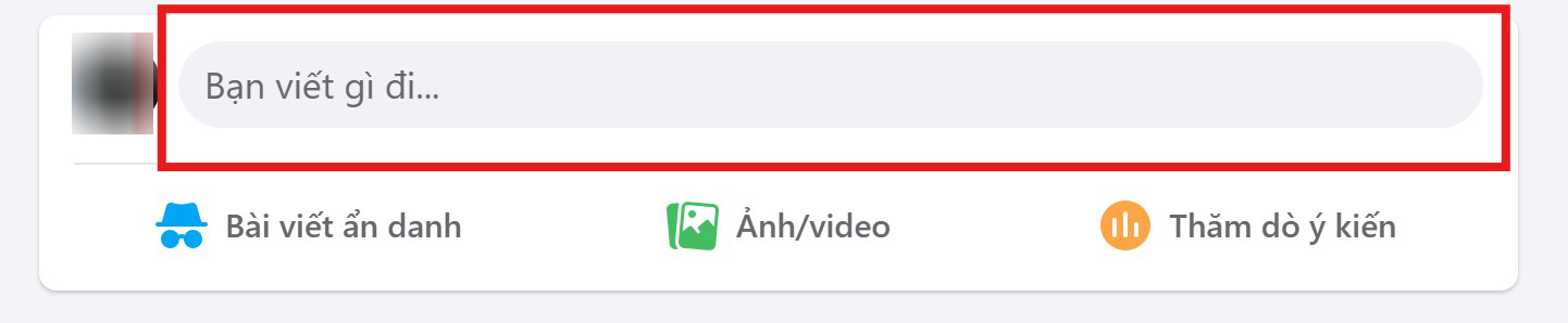 Mở Facebook và chọn ô đăng bài