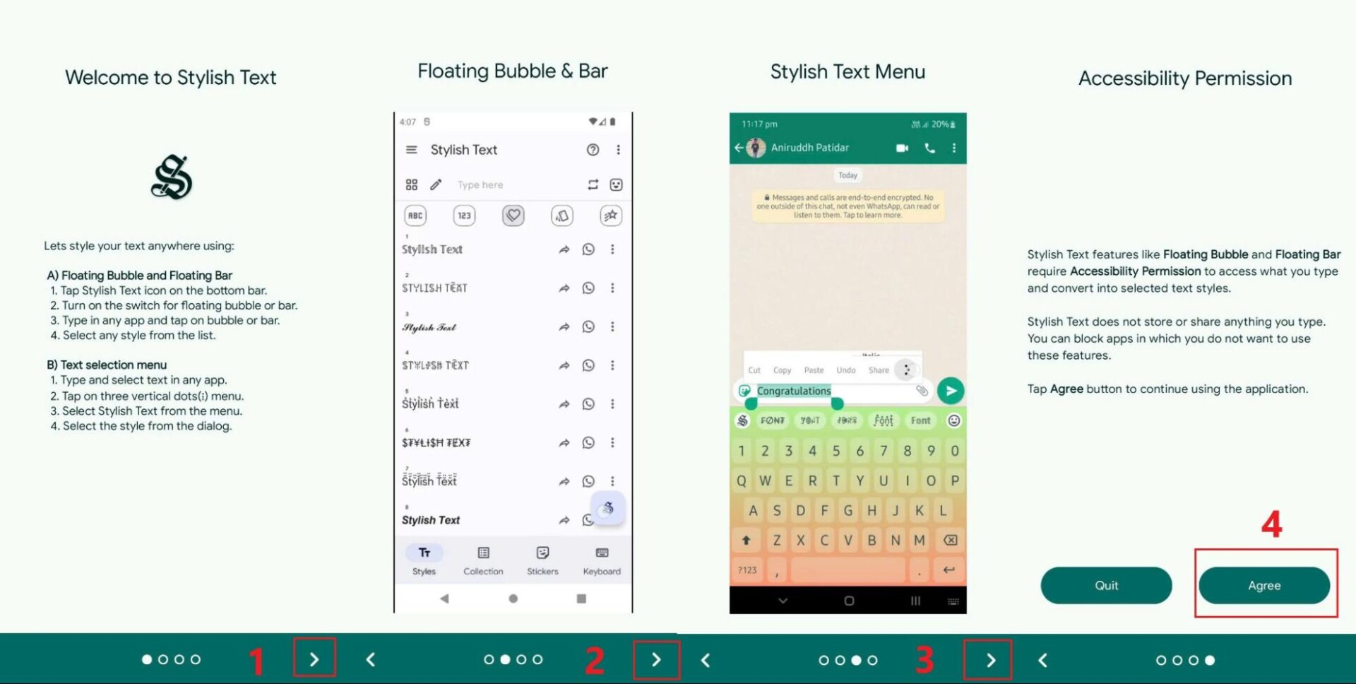 Nhấn Agree để đồng ý các điều khoản của app