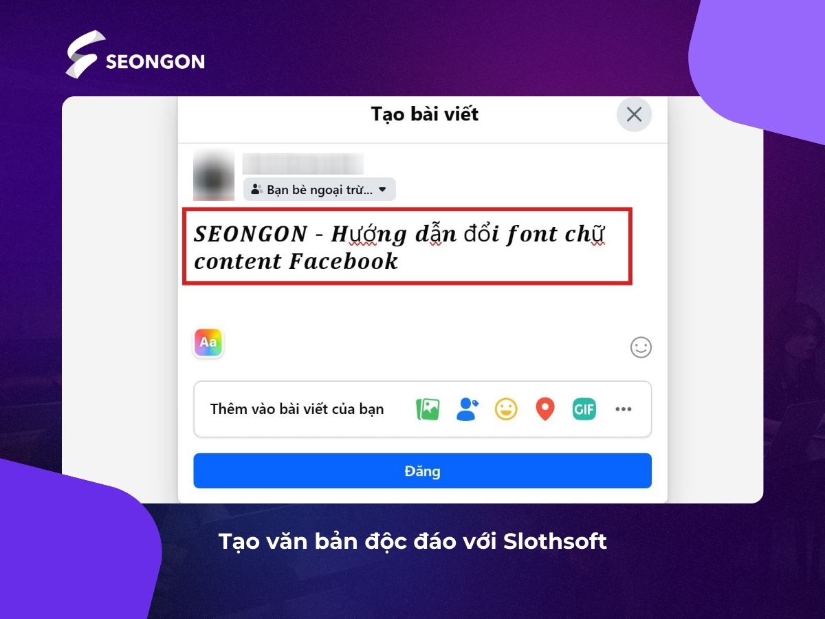 Dán nội dung mới lên Facebook