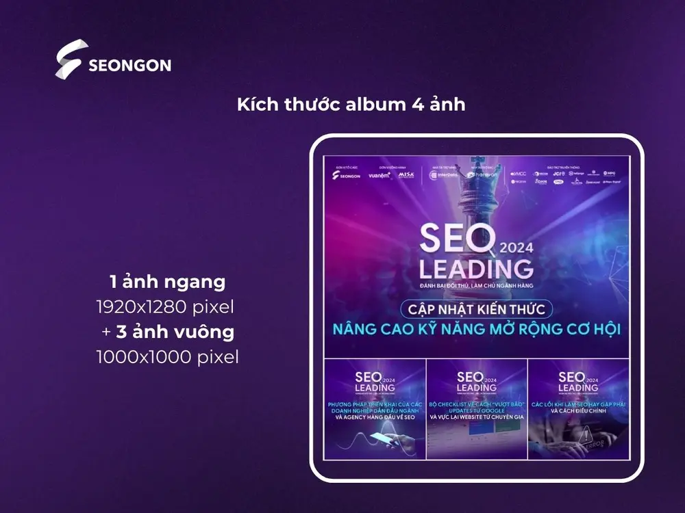 Ảnh ngang chiếm toàn bộ chiều ngang phía trên của khung hiển thị album