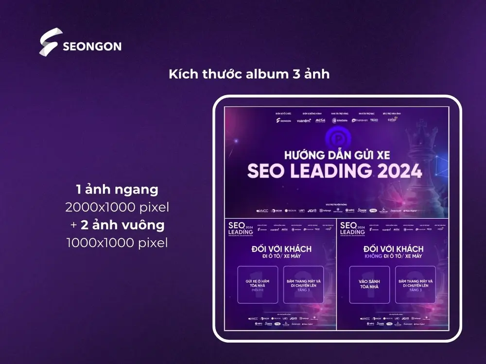 Bố cục 1 ảnh ngang và 2 ảnh vuông tạo nên tổng thể hài hòa, bổ trợ cho nhau