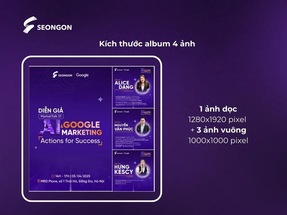 Bố cục này thích hợp để chia sẻ các khía cạnh khác nhau xoay quanh chủ đề ở ảnh dọc