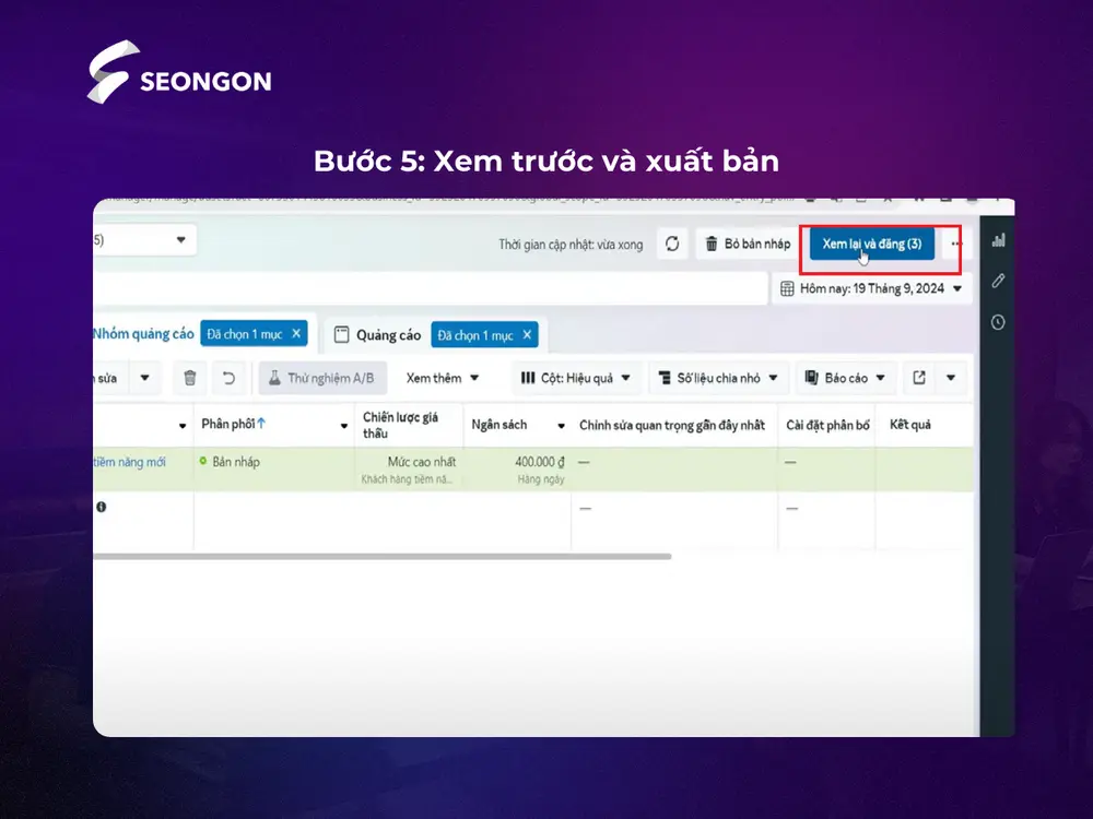 Bước cuối cùng, xem trước và xuất bản