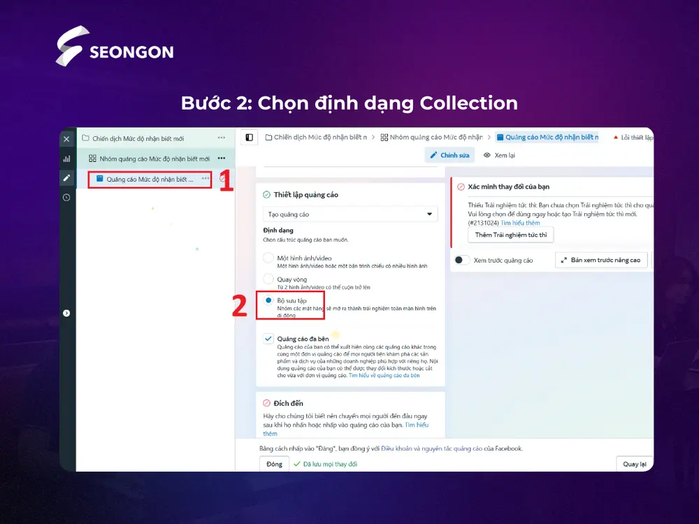 Chọn định dạng Collection và chọn mẫu hiển thị