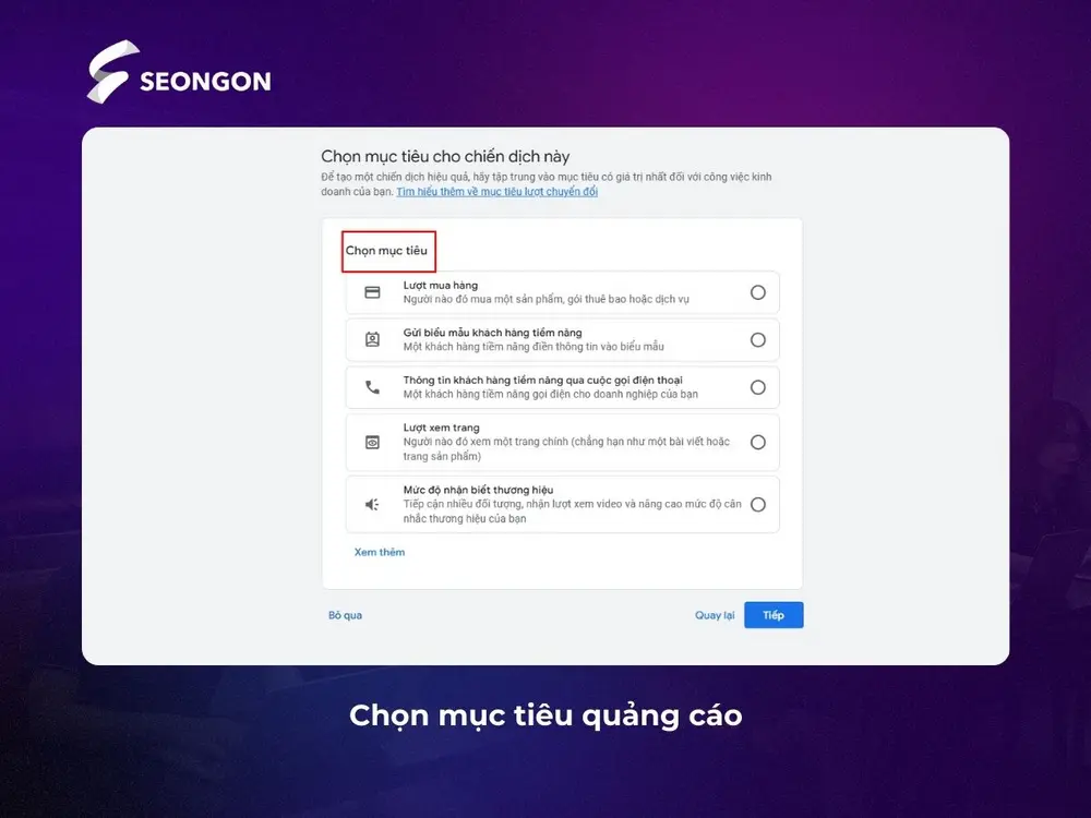 Chọn mục tiêu chiến dịch