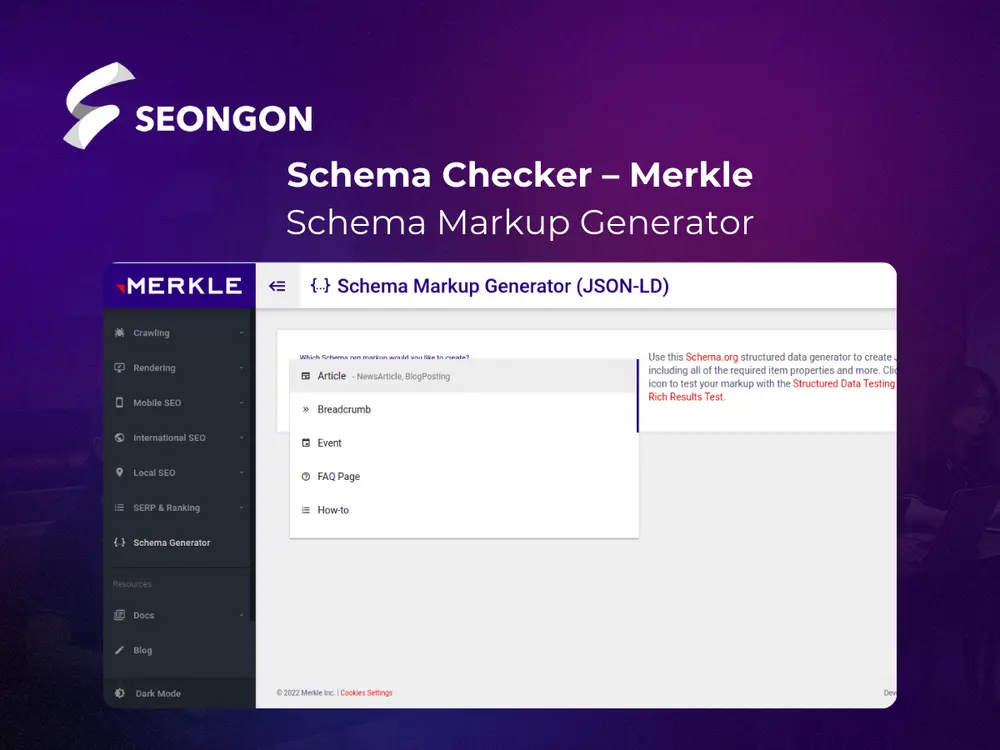Công cụ Schema Checker của Merkle giúp đơn giản hóa quá trình tạo schema markup