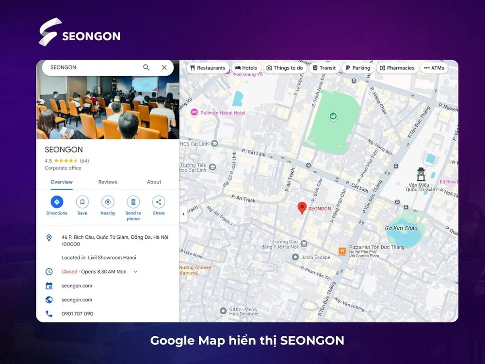 Google Map hiển thị SEONGONN