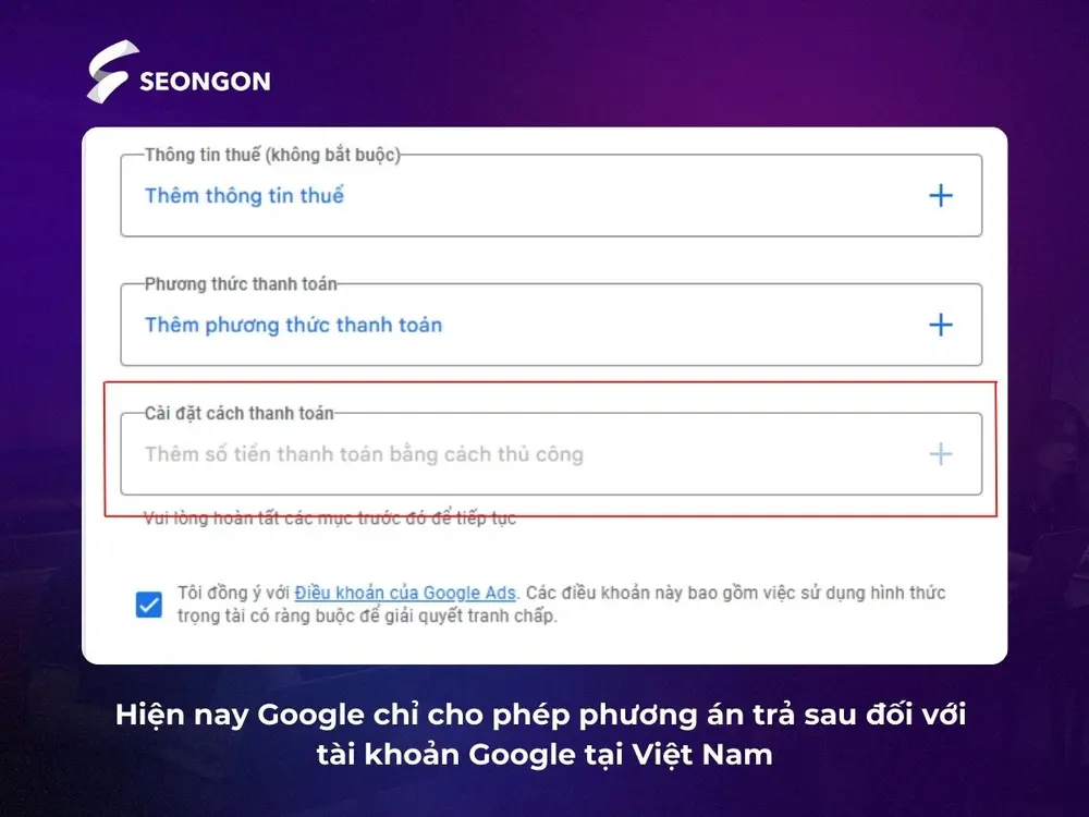 Google triển khai chính sách thanh toán thủ công tại Việt Nam