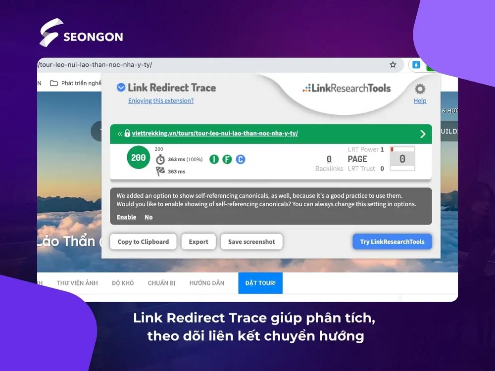 Link Direct Trace giúp phân tích, theo dõi liên kết chuyển hướng
