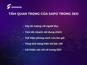 Sapo đóng vai trò quan trọng giúp cải thiện các chỉ số trong SEO và gây ấn tượng với người đọc