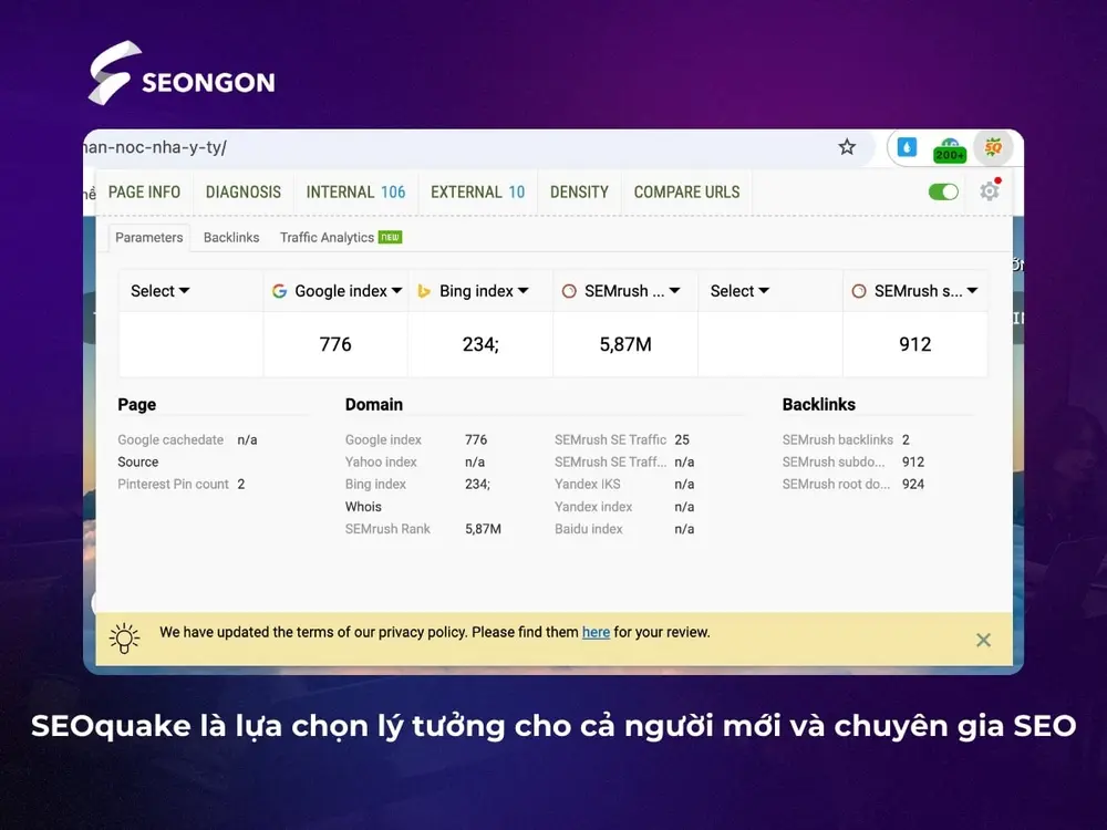 SEOquake - lựa chọn lý tưởng cho cả người mới và chuyên gia SEO