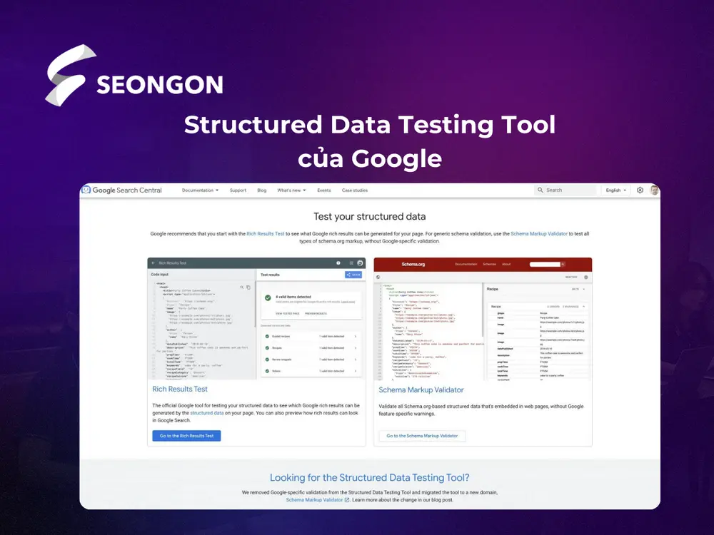 Structured Data Testing Tool giúp tăng vị trí trên SERPs thông qua rich snippets