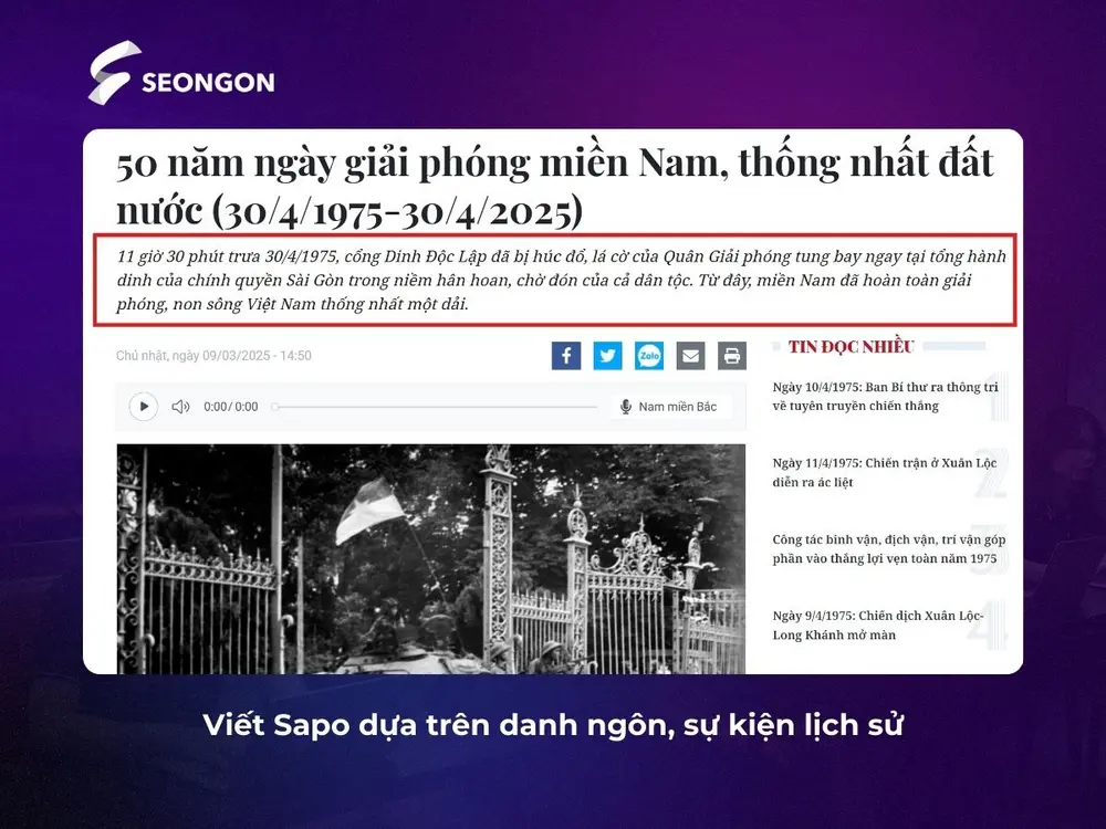 Sử dụng danh ngôn, sự kiện lịch sử là cách gây ấn tượng mạnh mẽ