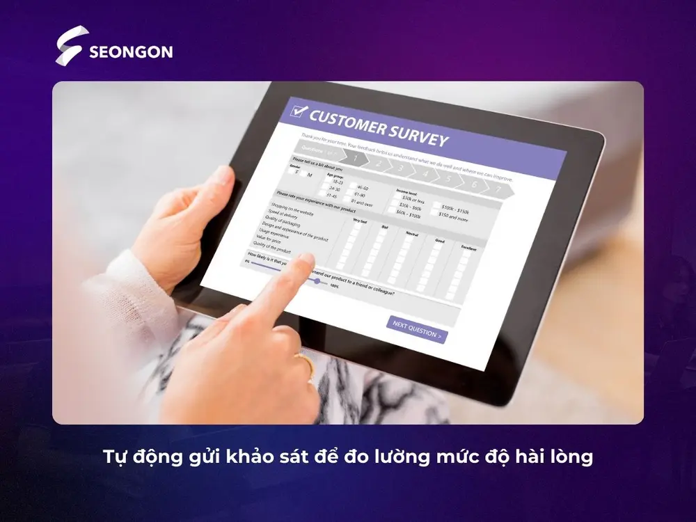 Tự động gửi khảo sát cho khách hàng