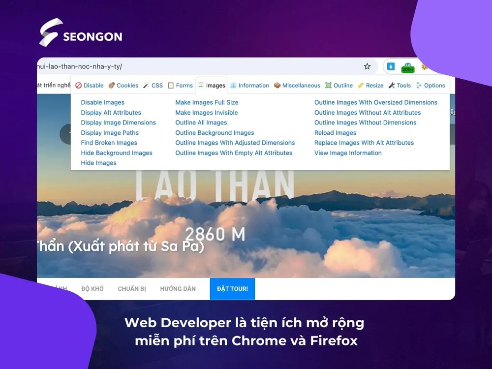 Web Developer là tiện ích mở rộng miễn phí trên Chrome và Firefox