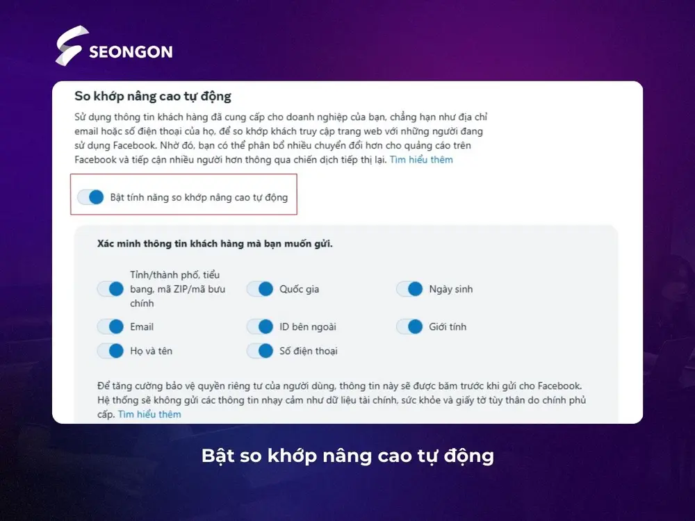 Bật so khớp nâng cao tự động