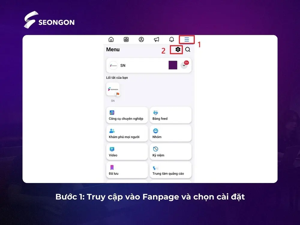 Bước 1: Truy cập trang và chọn Cài đặt