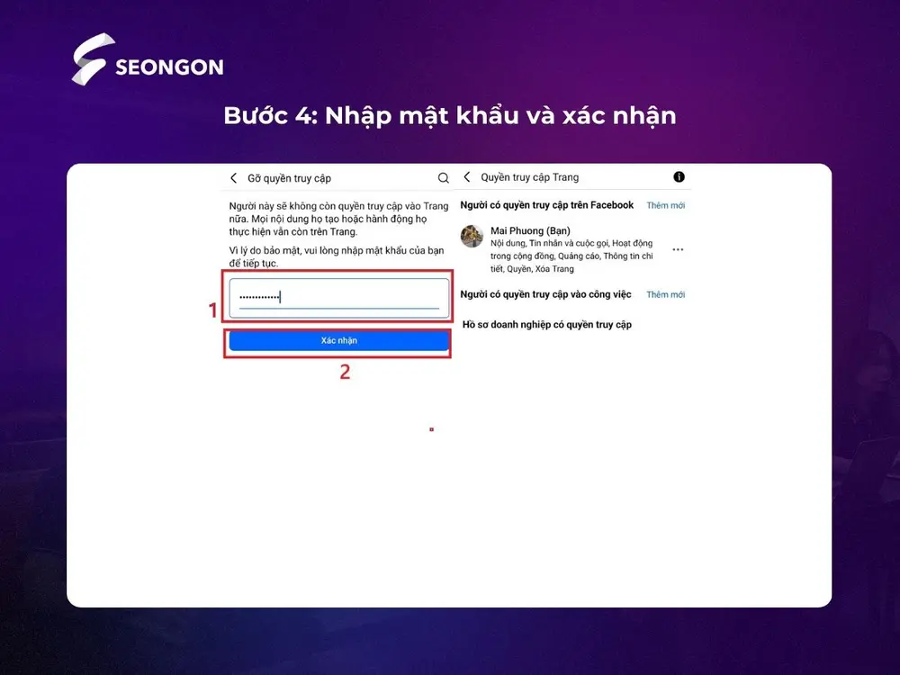 Bước 4: Nhập mật khẩu và xác nhận xóa