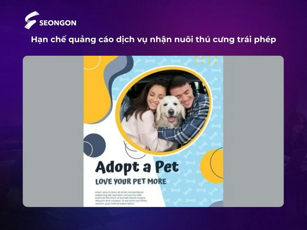 Các loại hình kết nối nhận nuôi thú cưng trái phép hay dịch vụ nhạy cảm sẽ bị hạn chế
