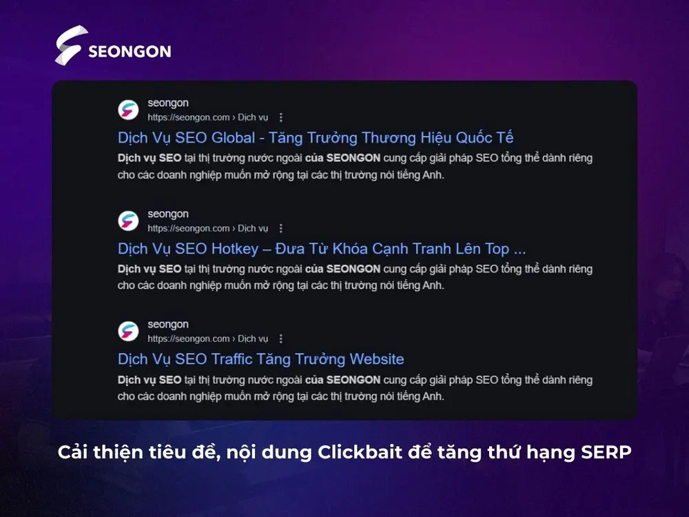 Cải thiện tiêu đề, nội dung Clickbait để tăng thứ hạng SERP