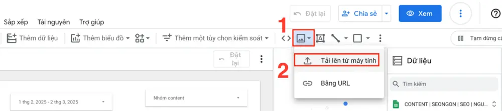 Chèn hình ảnh vào canvas trên Looker Studio