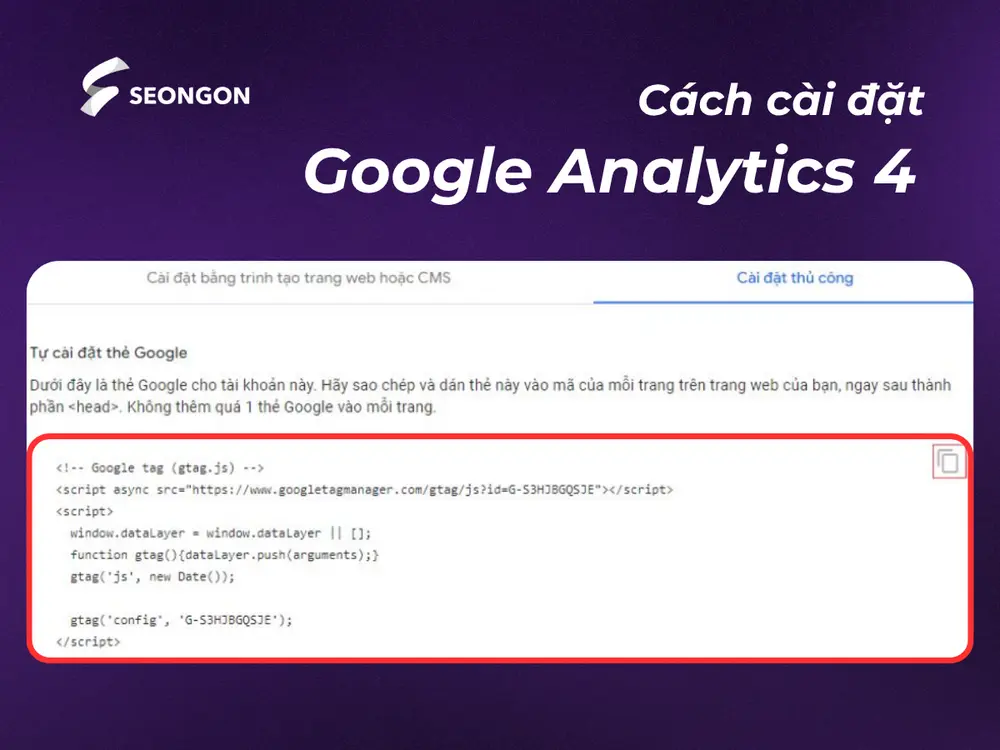 Chèn mã thủ công vào Code Website
