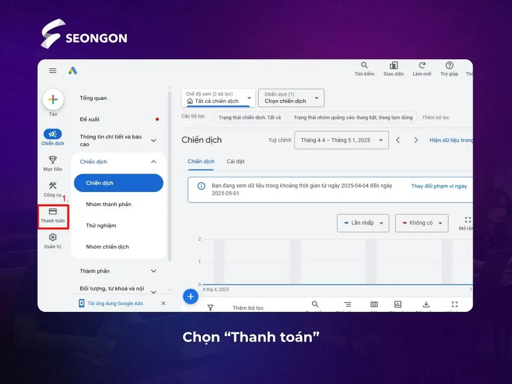 Chọn Thanh toán