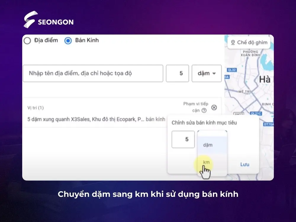 Chuyển dặm sáng km để tối ưu quảng cáo