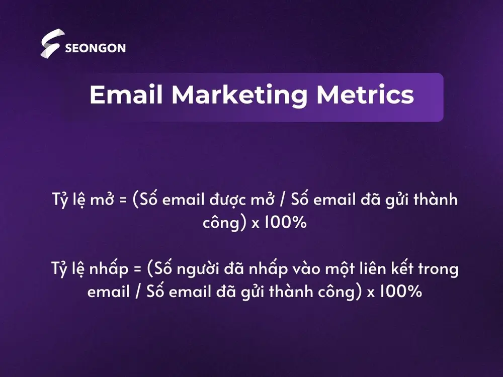 Công thức tính tỷ lệ mở / tỷ lệ nhấp trong các chiến dịch email marketing