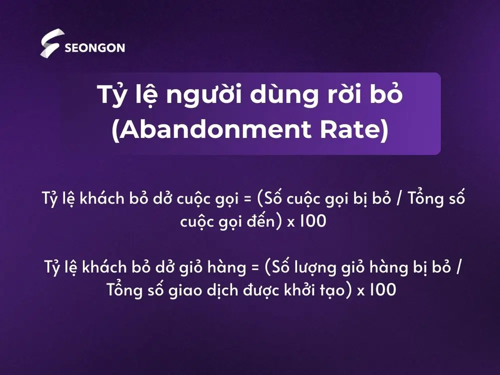 Công thức tính tỷ lệ người dùng rời bỏ trước khi hoàn tất quy trình (Abandonment Rate)