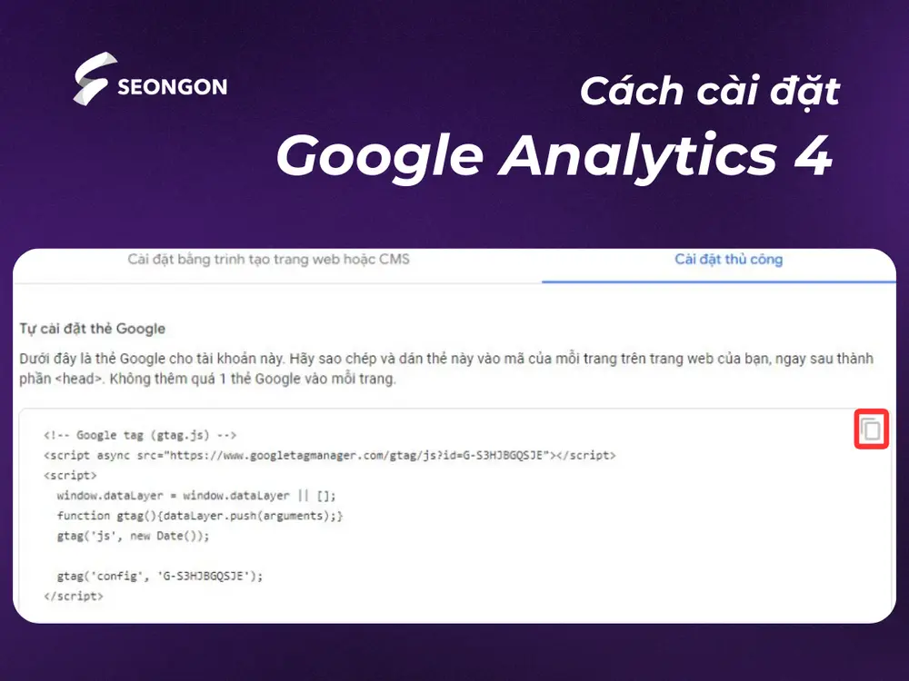 Copy đoạn mã dán vào website