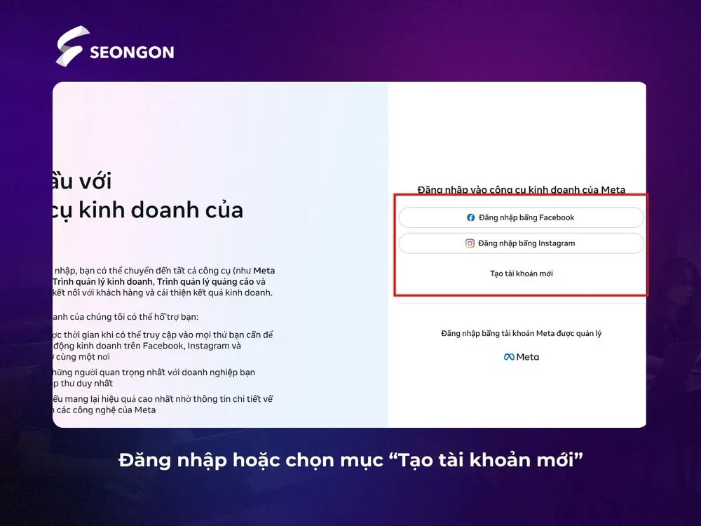 Đăng nhập vào BM Facebook