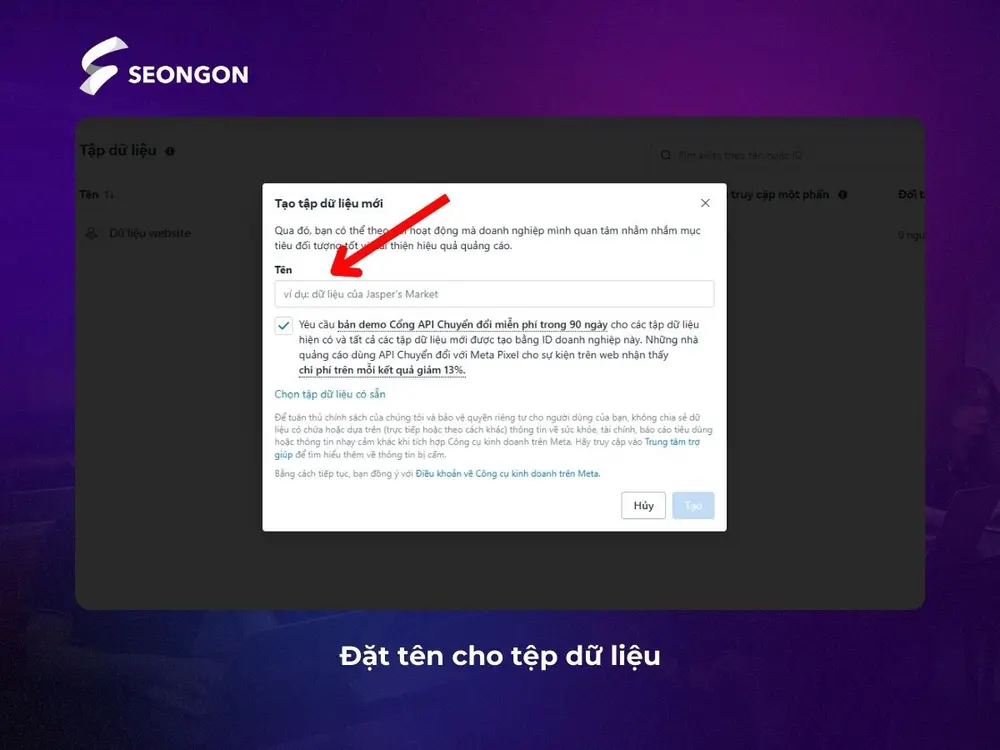 Đặt tên cho tệp dữ liệu