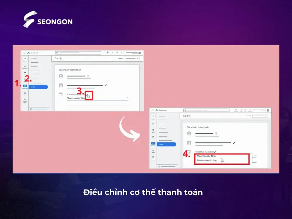 Điều chỉnh cơ chế thanh toán Google Ads