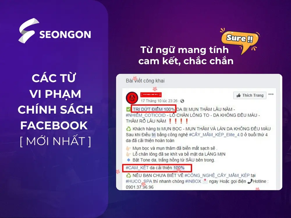 Facebook cấm các từ ngữ mang tính khẳng định tuyệt đối để tránh tạo kỳ vọng không thực tế