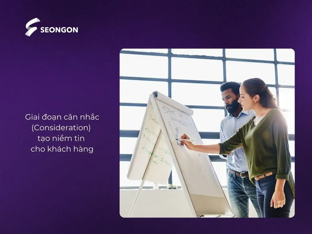 Giai đoạn cân nhắc (Consideration) là giai đoạn tạo niềm tin cho khách hàng