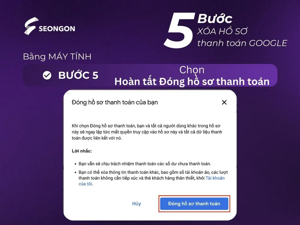 Hoàn tất Đóng hồ sơ thanh toán