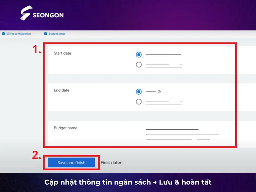 Hoàn tất quy trình thay đổi hồ sơ thanh toán Google Ads MCC