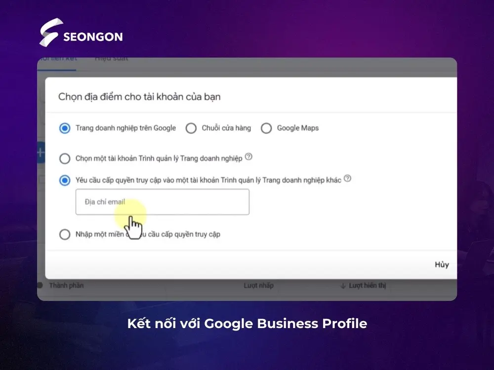 Kết nối tài khoảng Google Ads với trang hồ sơ doanh nghiệp