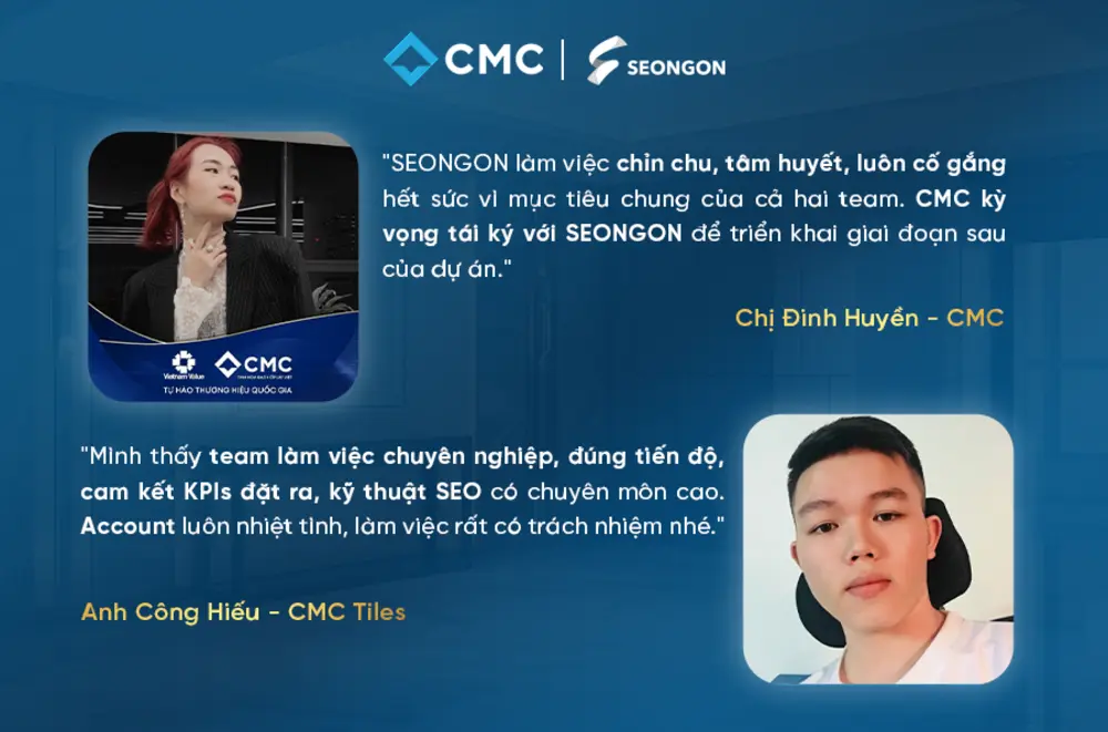 Khách hàng hài lòng về chất lượng dịch vụ cũng như sự chuyên nghiệp của đội ngũ SEONGON