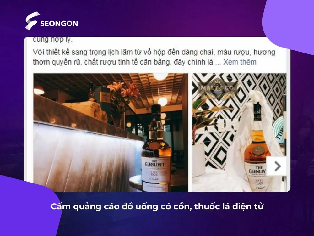 Không được quảng cáo thuốc lá điện tử hay đồ uống có cồn nếu không được phép