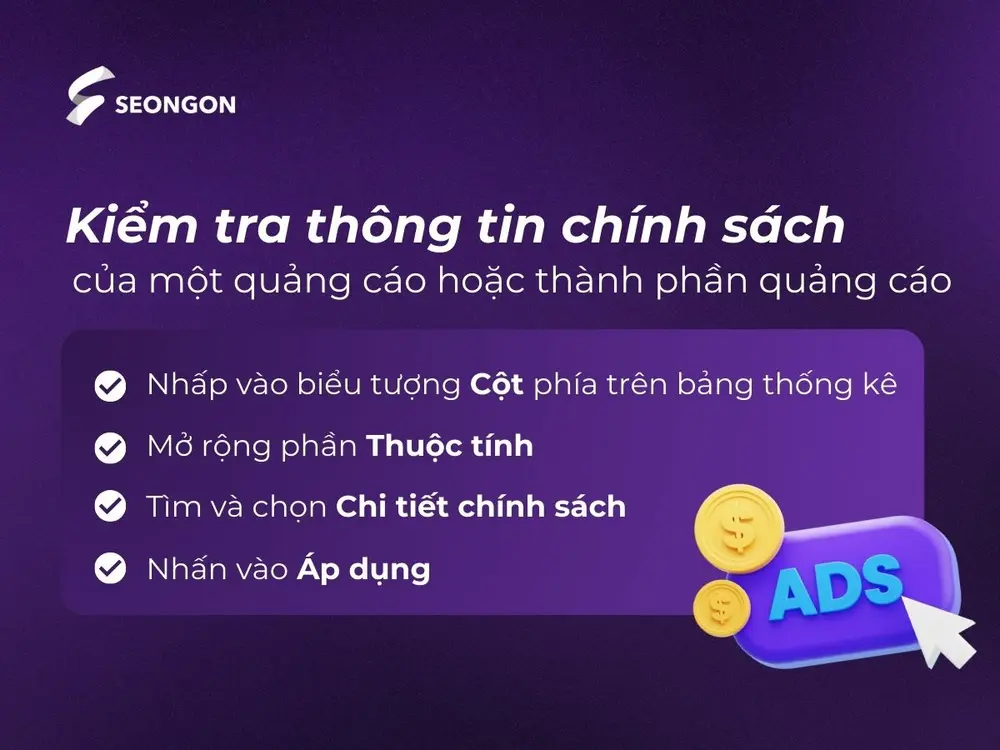 Kiểm tra thông tin chính sách quảng cáo