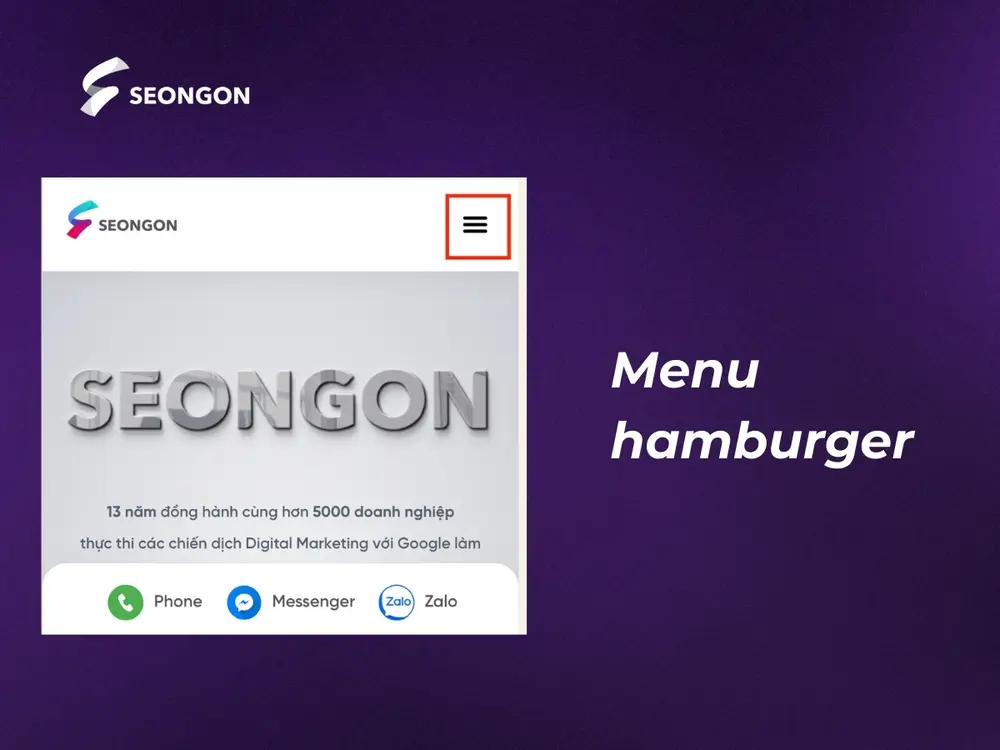 Menu dạng Hamburger