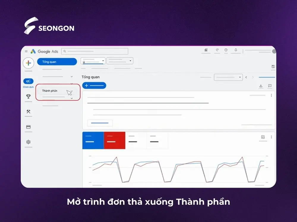 Nhấp chọn thành phần trong điều hướng