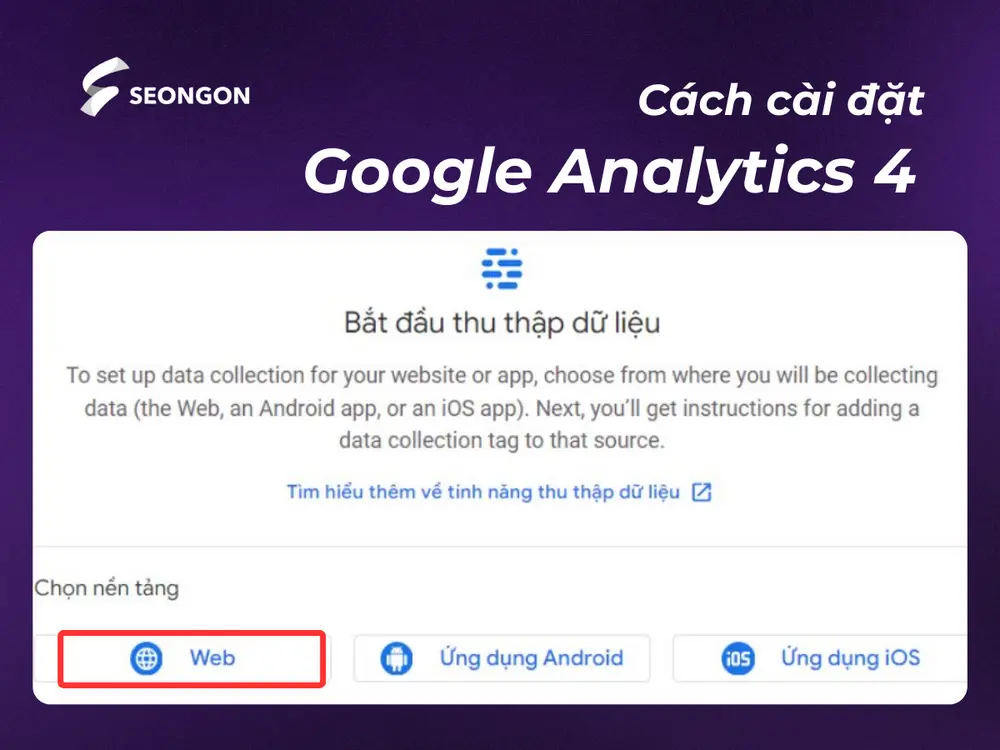 Nhấp chọn Web