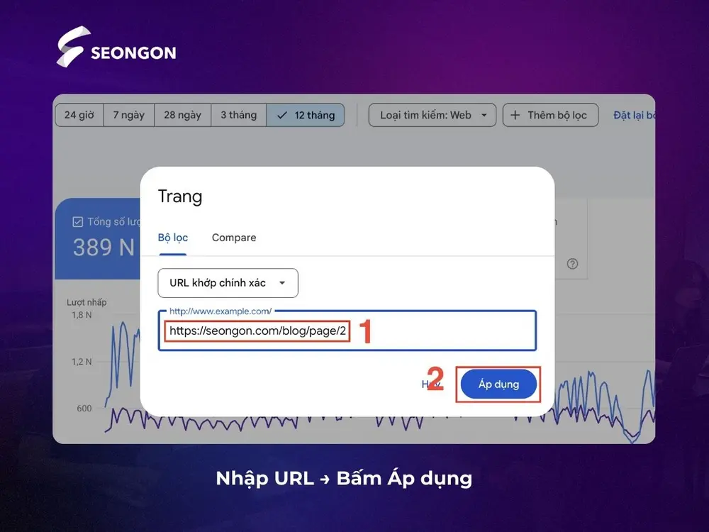 Nhập URL → Bấm Áp dụng
