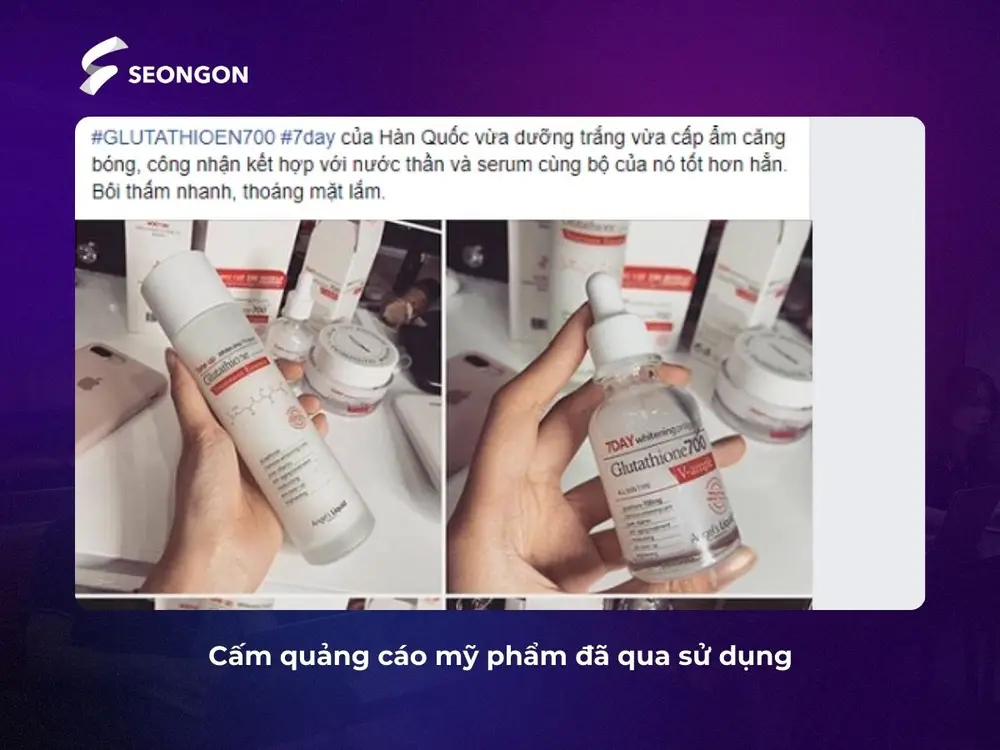 Những quảng cáo về mỹ phẩm, sản phẩm liên quan đến sức khỏe đã qua sử dụng cũng nằm trong danh sách cấm của Meta
